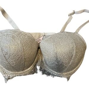 Victoria Secret Sparking Thread Champagne Colored32DD Bra